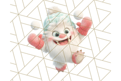 Kawaii Christmas Yeti PNG Clipart, Cute Bigfoot Holiday Art Product Image 2