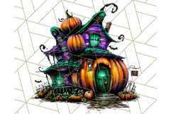 Haunted Houses Clipart PNG, Spooky Halloween Homes Product Image 2