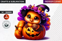 Halloween Clipart, Turkey clipart, pumpkin clipart,Witch hat Product Image 1