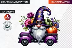 Halloween gnome clipart, Halloween clipart, truck,Gnomes PNG Product Image 1