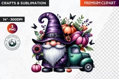 Halloween gnome clipart, Halloween clipart, truck,Gnomes PNG Product Image 1