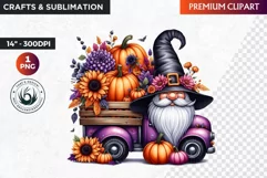 Halloween gnome clipart, Halloween clipart, truck,Gnomes PNG Product Image 1