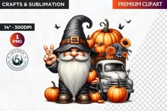 Halloween gnome clipart, Halloween clipart, truck,Gnomes PNG Product Image 1