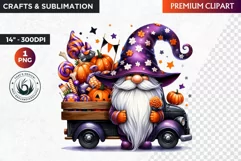 Halloween gnome clipart, Halloween clipart, truck,Gnomes PNG Product Image 1