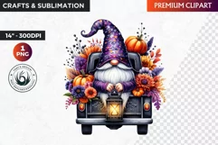 Halloween gnome clipart, Halloween clipart, truck,Gnomes PNG Product Image 1