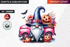 Halloween gnome clipart, Halloween clipart, truck,Gnomes PNG Product Image 1