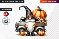 Halloween gnome clipart, Halloween clipart, truck,Gnomes PNG Product Image 1