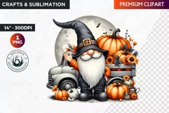 Halloween gnome clipart, Halloween clipart, truck,Gnomes PNG Product Image 1
