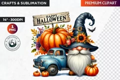 Halloween gnome clipart, Halloween clipart,truck, Gnomes PNG Product Image 1