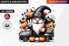 Halloween gnome clipart, Halloween clipart, truck,Gnomes PNG Product Image 1