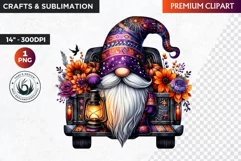 Halloween gnome clipart, Halloween clipart, truck,Gnomes PNG Product Image 1