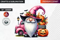 Halloween gnome clipart, Halloween clipart, truck,Gnomes PNG Product Image 1