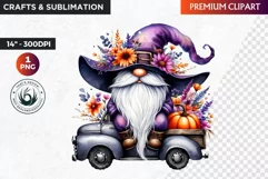 Halloween gnome clipart, Halloween clipart, truck,Gnomes PNG Product Image 1