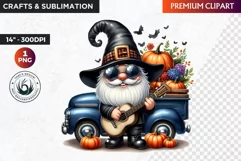 Halloween gnome clipart, Halloween clipart, truck,Gnomes PNG Product Image 1
