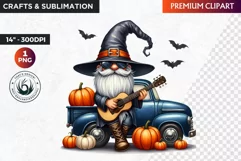 Halloween gnome clipart, Halloween clipart, truck,Gnomes PNG Product Image 1