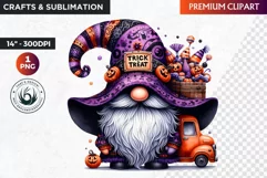 Halloween gnome clipart, Halloween clipart, truck,Gnomes PNG Product Image 1