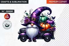 Halloween gnome clipart, Halloween clipart, truck,Gnomes PNG Product Image 1