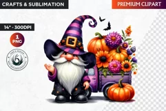 Halloween gnome clipart, Halloween clipart, truck,Gnomes PNG Product Image 1