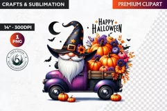 Halloween gnome clipart, Halloween clipart, truck,Gnomes PNG Product Image 1