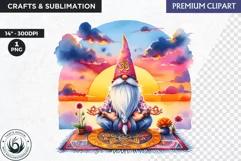 Hippie Gnomes clipart, Flower power clipart, gnome png Product Image 1