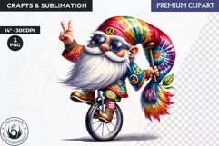 Hippie Gnomes clipart, Flower power clipart, gnome png Product Image 1