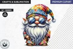 Hippie Gnomes clipart, Flower power clipart, gnome png Product Image 1