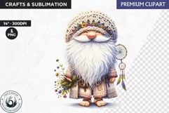 Hippie Gnomes clipart, Flower power clipart, gnome png Product Image 1