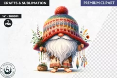 Hippie Gnomes clipart, Flower power clipart, gnome png Product Image 1