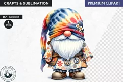 Hippie Gnomes clipart, Flower power clipart, gnome png Product Image 1