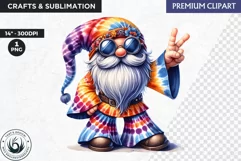Hippie Gnomes clipart, Flower power clipart, gnome png Product Image 1