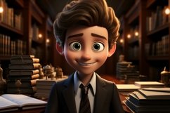 3D Character Child Boy lawyer with relevant environment Product Image 1