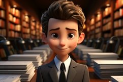 3D Character Child Boy lawyer with relevant environment Product Image 1