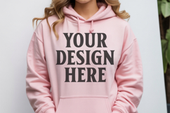 Light Pink Gildan 18500 Hoodie Sweatshirt Mockup, Unisex Product Image 1