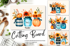 Mason Jars Flower Cutting Board Kitchen Chopping Board_38 Product Image 1