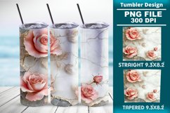 3D Rose Tumbler 20oz skinny wrap design, Tumbler design Product Image 1