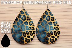 Leopard Print Elegance: Sparkling Teardrop Charm Product Image 1