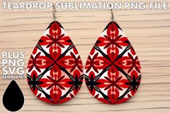 Scarlet Glitter Teardrop Earrings PNG Product Image 1