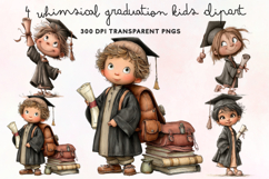 Whimsical Graduation Kids Clipart PNG Product Image 1