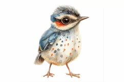 Cute Woodcock Bird Baby Watercolor Handmade illustration Product Image 3