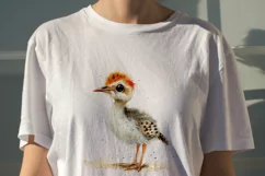 Cute Woodcock Bird Baby Watercolor Handmade illustration Product Image 1