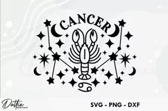 Cancer SVG DXF PNG Crab Zodiac Star Sign Product Image 1