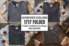 Comfort Colors 1717 Christmas Folded T-Shirt Mockup Product Image 1