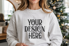 Christmas Gildan 18000 White Crewneck Sweatshirt Mockup Product Image 1