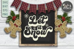 Let it Snow Retro Christmas SVG - PNG, DXF, SVG, EPS, Cut Product Image 4