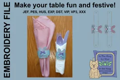Heart Bunny Napkin Rings - Easter Napkin Rings Product Image 2