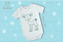 Baby Deer with Flowers Crown Svg , Favn Cut File Product Image 8