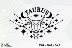 Taurus SVG DXF PNG Bull Zodiac Star Sign Product Image 1