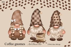 Coffee Gnomes , Watercolor PNG Clipart Product Image 1