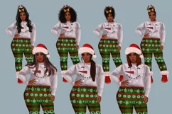 African Amrican girl clipart, Plus size girl clipart, Xmas Product Image 12