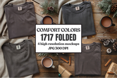 Comfort Colors 1717 Christmas Folded T-Shirt Mockup Product Image 1
